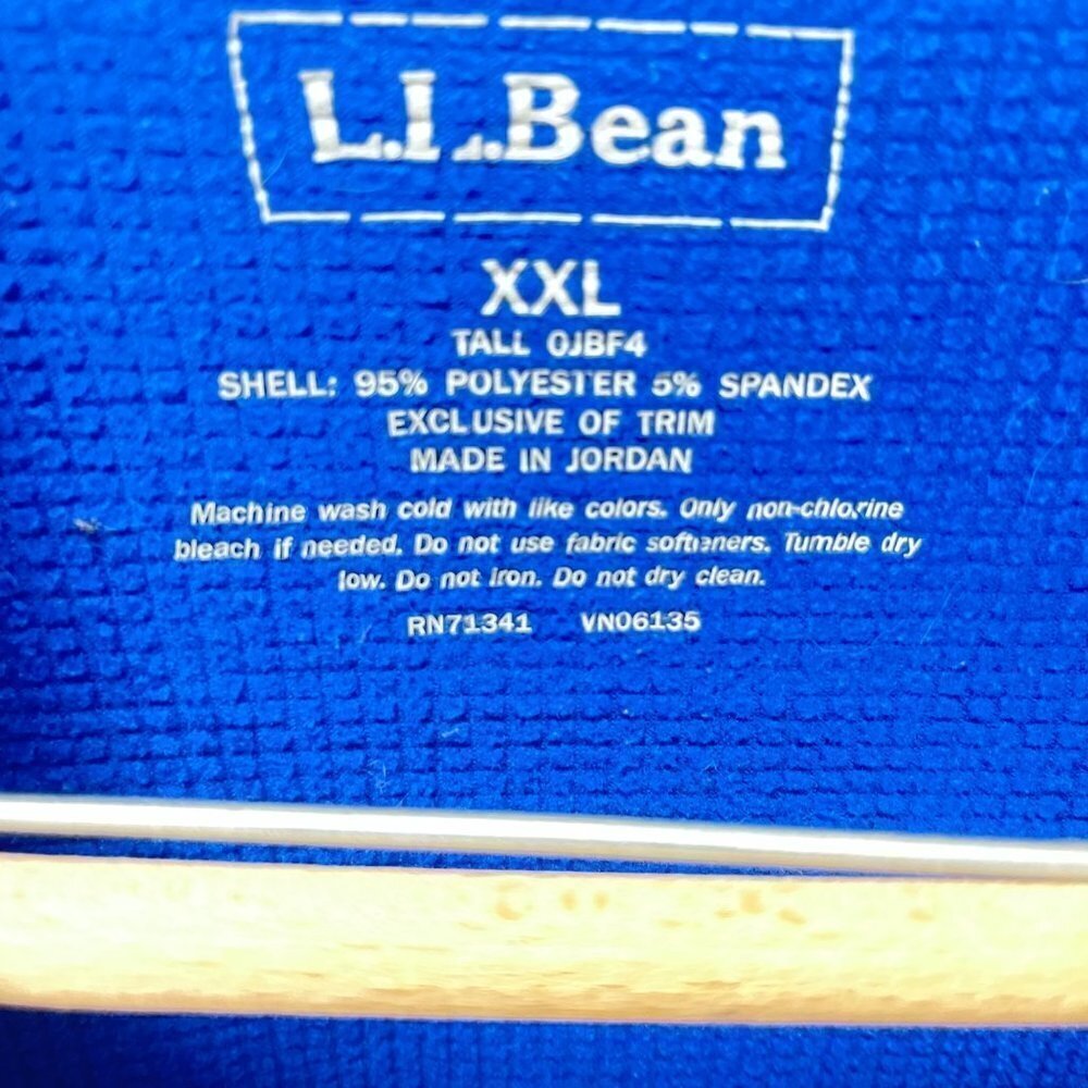 L. L. Bean Men's Blue 1/4 Zip Pullover- Size XXL Tall‎ - Picture 6 of 6